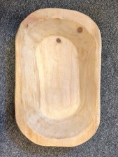 NEW Carved Wooden Bread Dough Bowl Decorative Table Top Accent