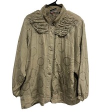Vintage Alfred Dunner Womens Circle Pattern Jacket Full Zip Sz Large