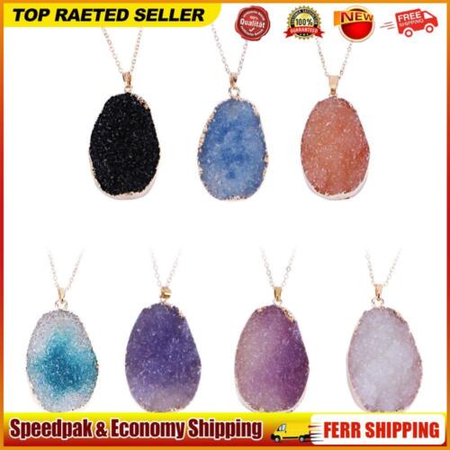 Irregular Crystal Natural Stone Pendant Necklace Sweater Chain for Unisex - Afbeelding 1 van 18