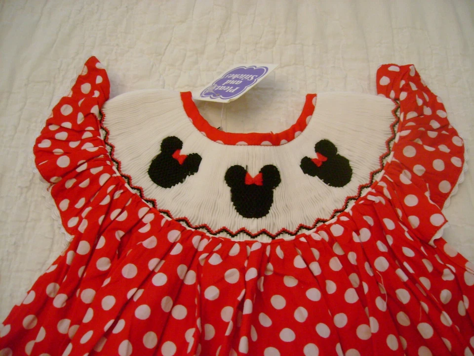 Nuevo Vestido Minnie Mouse Obispo Calado Talla 2T Disney ROJO Blanco Lunares Nuevo con Etiquetas Foto 3 de 4