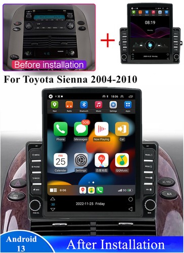 For 2004-2010 Toyota Sienna Carplay Stereo Radio GPS Nav 9.7" Vertical Head Unit - Foto 4 di 24