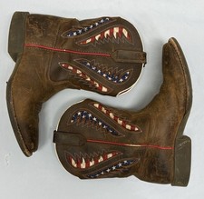 Ariat 10027304 Quickdraw VentTEK American Flag Western Boots Kids SZ 3.5
