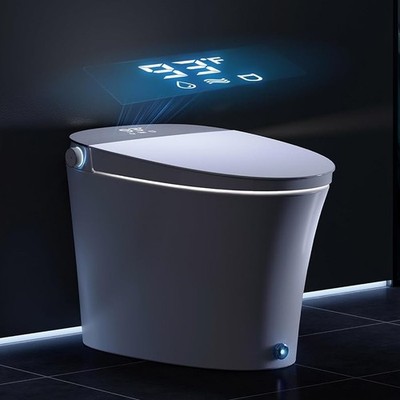 Smart Toilet Built-in Bidet with Auto Open& Close Lid,Kick Control,Deodorization