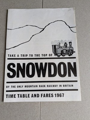 Snowdon Mountain Railway Zeittafel und Fahrpreise 1967
