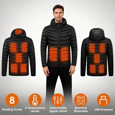 Electric USB Heated Jacket With Portable Battery Men Women Heating Thermal Coat