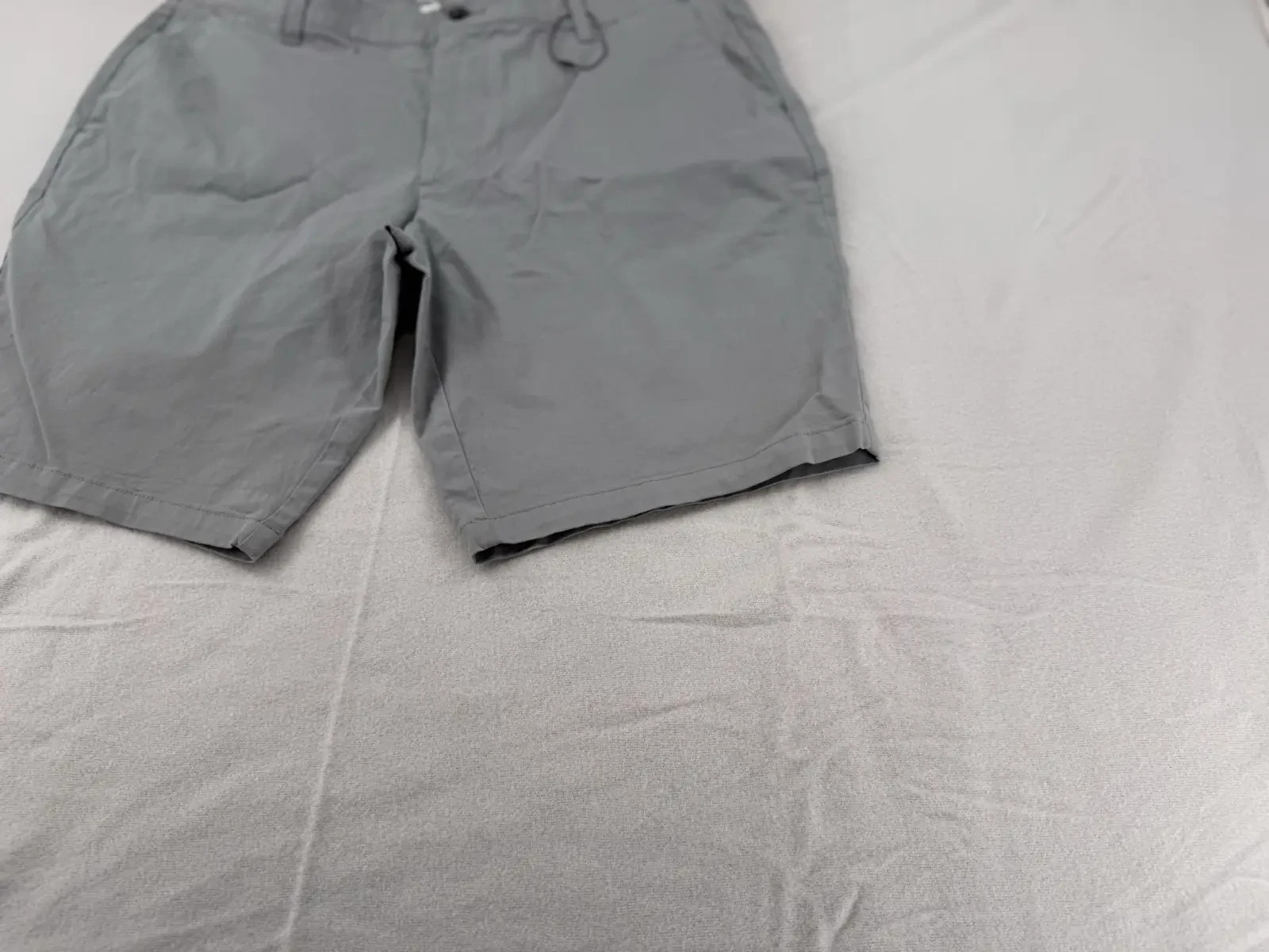 M&S Mens Chino Shorts 38 Regular Light Grey Cotton Stretch Smart Casual Summer image 2