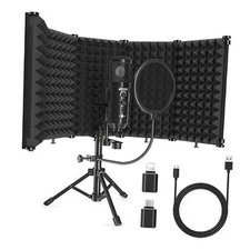 Studio Recording Microphone Isolation Shield with Pop Filter and Metal SWK5