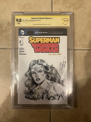 #ad Superman Wonder Woman #1 2013 quot;We Can Be Heroesquot; Mike DeCarlo Sketch CBCS 9.8 $224.99
