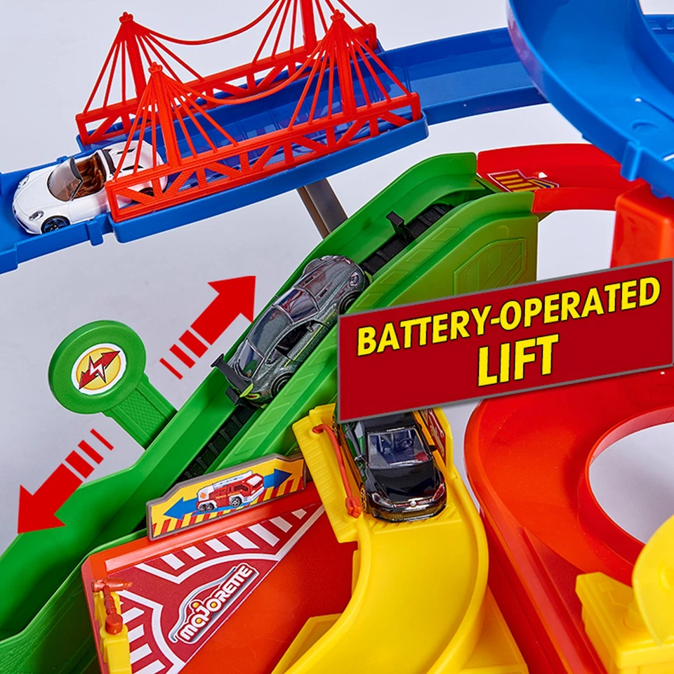 Dickie Toys - Juego de garaje Majorette Super City con 6 coches fundidos a presión Foto 3 de 4