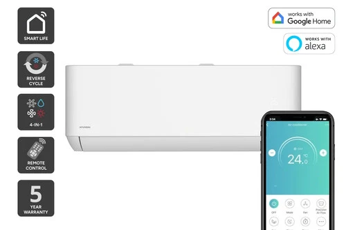 Hyundai 2.6kW Inverter Smart Split System Air Conditioner (Reverse Cycle), Split