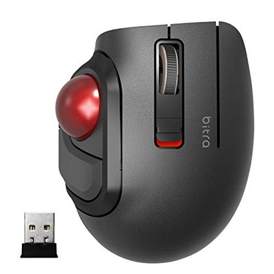 ELECOM Bitra Small Travel Trackball Mouse with Case 2.4Ghz USB Wireless Thumb