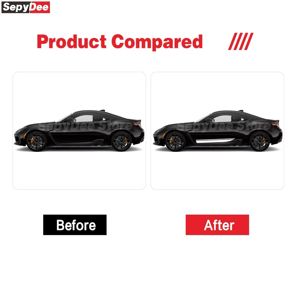 Calcomanía de vinilo para decoración de carrocería SUBARU BRZ de rayas laterales de carreras  Foto 3 de 4