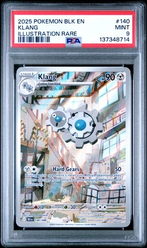 2025 POKEMON BLK EN-BLACK BOLT ILLUSTRATION RARE #140 KLANG PSA 9