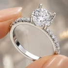 2.5 Ct White Round Vvs1 Real Moissanite Engagement Ring Sterling Silver Size 7