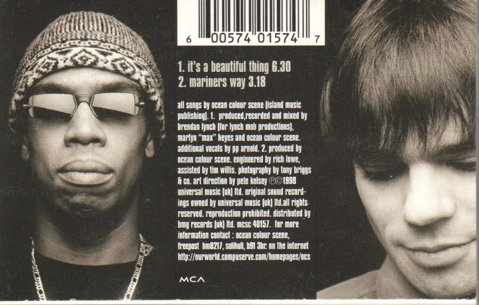 Ocean Colour Scene Mit Pp Arnold It's A Beautiful Thing CD UK MCA 1998 Karte - Bild 2 von 2