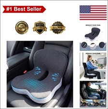 Memory Foam Car Seat Cushion - Ergonomic Driver Seat Cushion for Sciatica Tail