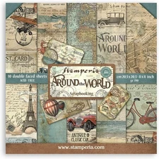 STAMPERIA INTERNATIONAL, KFT PAPER PAD 8X8 10PK AROUND THE,Cardstock