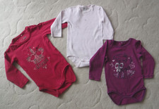 3 Mädchen Baby Body  Gr. 80 - von Nami it (Rot + Brombeer)  + 1 x Sanetta (Rosa)