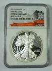 2017 W American Silver Eagle NGC PF70 First Release 225th Anniversary Label