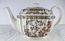 Copeland Spode Indian Tree Curved Spout Teapot With Lid England ~ Old Stamp