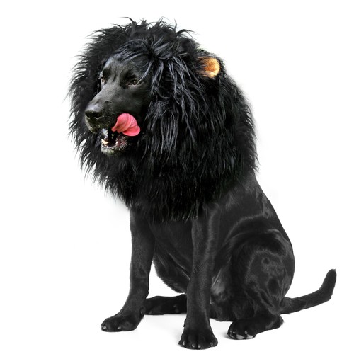 Peluca de melena de león para perros con orejas, divertidos disfraces de mascotas para Halloween Navidad...