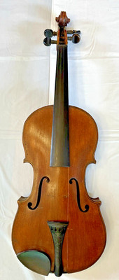 Ant. Full Size Violin German Trade Instrument Fischer Shop Label for Restoration