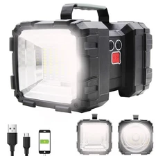 Rechargeable LED Searchlight Flashlight, LED Spotlight Big Power Capacity 120...