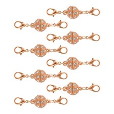 8Pcs Round Clasps Locking Closures with Lobster Clasps Rose Gold