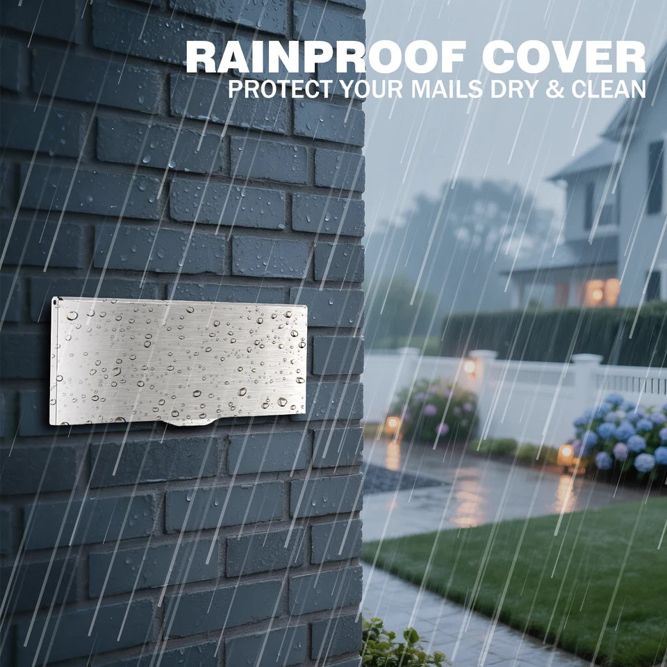 Through The Wall Key Drop Box with Adjustable Chute & Lock, Mailbox Rainproof - Image 2 of 4