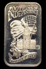 Vintage 1 Oz. .999 Fine Silver Art Bar "4th of July"     1976