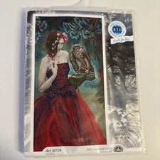 RTO counted Cross Stitch Kit "Girl with hawk" M724, 19.5x39 cm, DIY