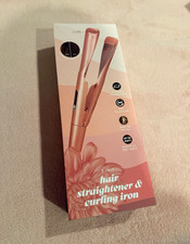 Luxe Willow Swirl 2-in-1 Straightener Curler 1in Ceramic 450 F Rose Gold