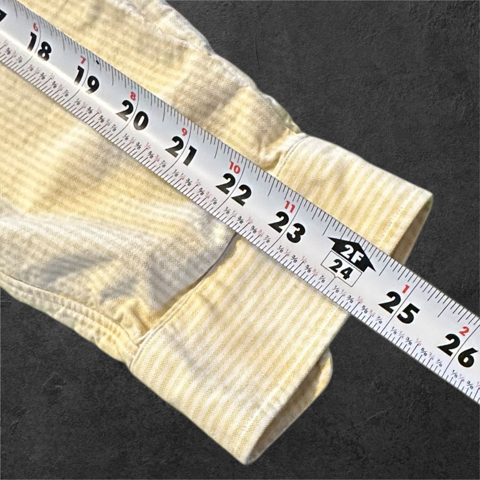 Polo Ralph Lauren Mens Yellow White Striped Seersucker Button Down Shirt XL thumbnail 7