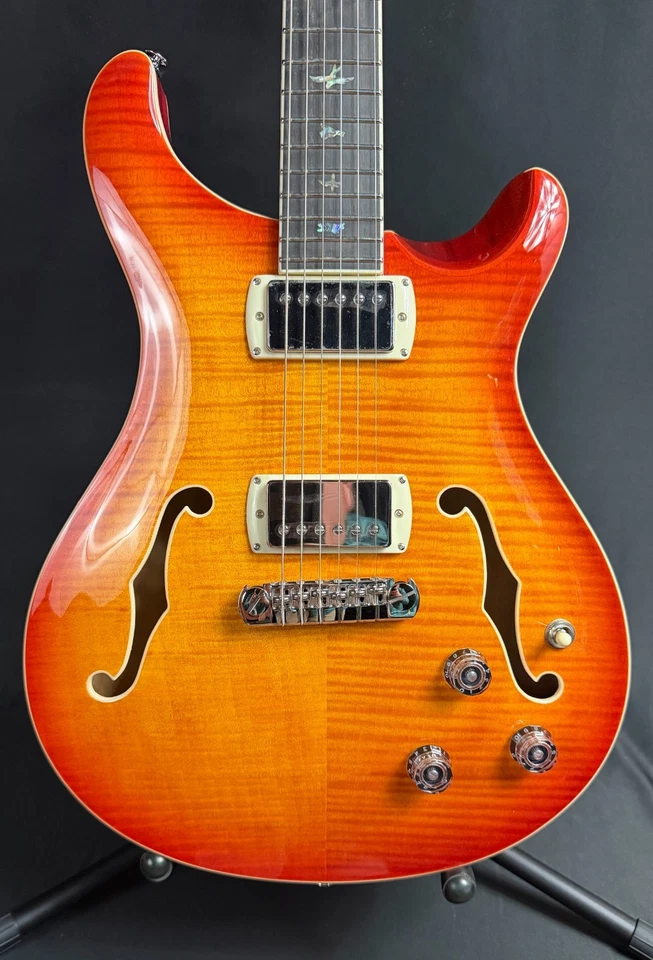 PRS SE Hollowbody II Piezo Electric Guitar Vintage Sunburst Finish w/ Gig Bag - image 2 of 4