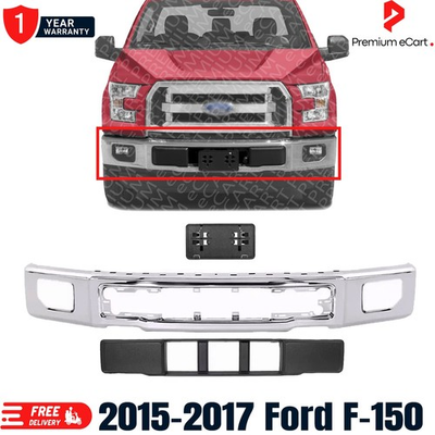 #ad #ad Front Bumper Chrome Bumper Trim amp; License Plate For 2015 2017 Ford F 150 $368.20