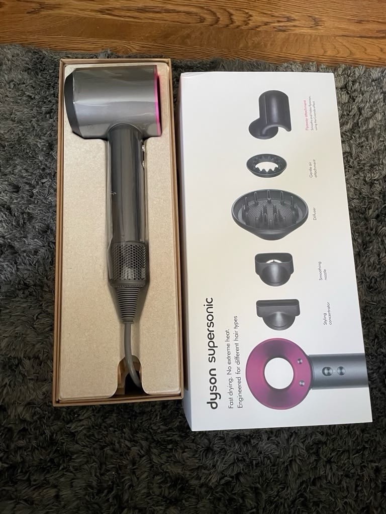 Dyson Supersonic Hair Dryer HD08 Iron/Fuchsia New Sealed Box, Free