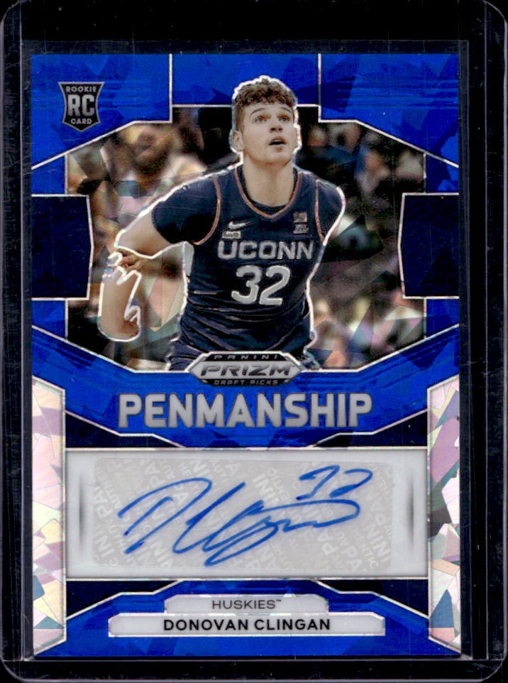 2024 Prizm Draft Picks Donovan Clingan Penmanship RC Blue Ice Auto #65/75