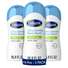 Cetaphil Ultra Gentle Refreshing Body Wash Aloe B5 Calendula 16.9oz 3pk