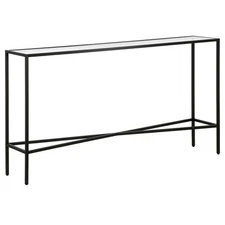 Henn&Hart 55" Blackened Bronze Metal/Glass Console Table