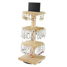 Bracelet Holder Display, 3 Tier Wooden Rotating Display Stand for vendors, 60