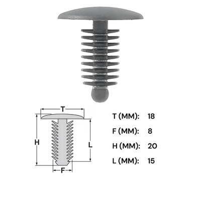 10x Innenverkleidung Clips Befestigung Klips Halter Panel UNIVERSAL 6-7 mm grau