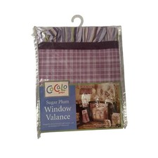 CoCaLo Sugar Valance 53  x12  Fit 36  x48  Windows Check/Plaid Plum Purple Cotton