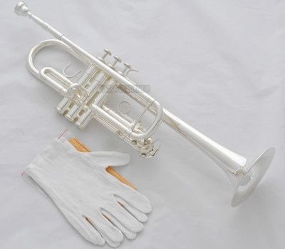 Prof. New Silver Plated C Keys Trumpet Horn Monel valves With Case 