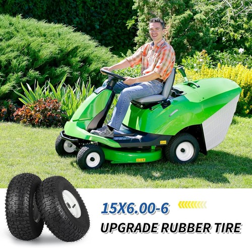 Reliable 15x6.00-6 Lawn Tire & Wheel Pair - Flat-Free with 300 lbs Load Capacity - Picture 5 of 9