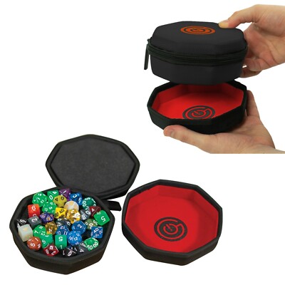 GeekOn Protective Dice Case w/ Foam Padding and Nesting Felt Dice Rolling Tray 