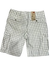 Levi's Men's Ace Cargo Multi Pocket Shorts Color White Plaid 124630184