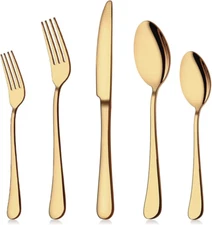 Gold Silverware Set Stainless Steel Cutlery Kitchen Utensil Christmas Xmas Gifts