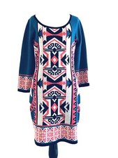 Flying Tomato Womens Size M Sweater Dress Aztec Fitted Slimming Pullover