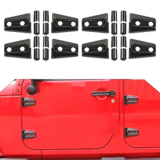 Door Hinge Cover Protector Shell Trim For Jeep Wrangler JK 2007-17 Carbon Fiber