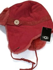 UGG Baily Australia Aviator Shearling Hat Crimson, M/L